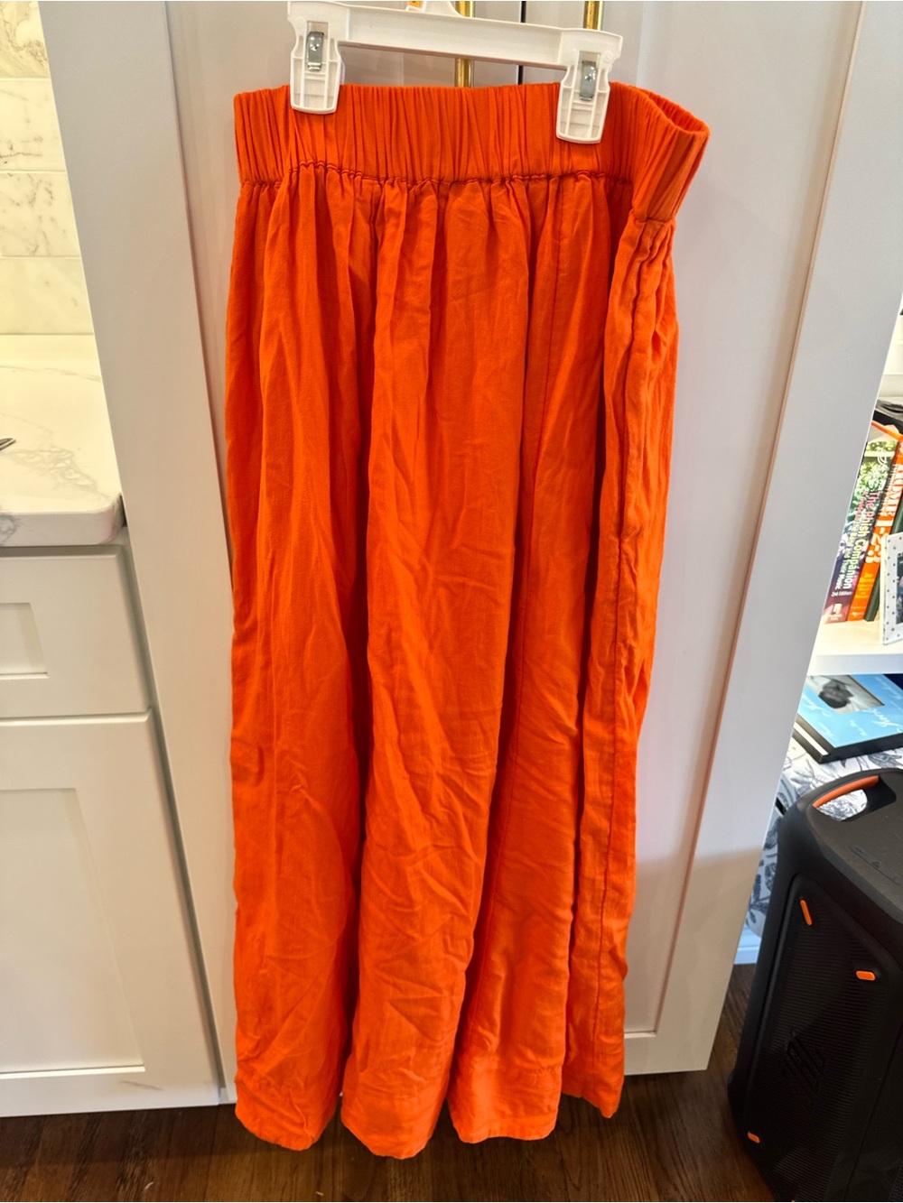 NWT Nordstrom Top Shop Women's Orange Linen Maxi Long Skirt